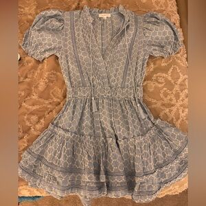 Chic Blue Lace Mini Dress